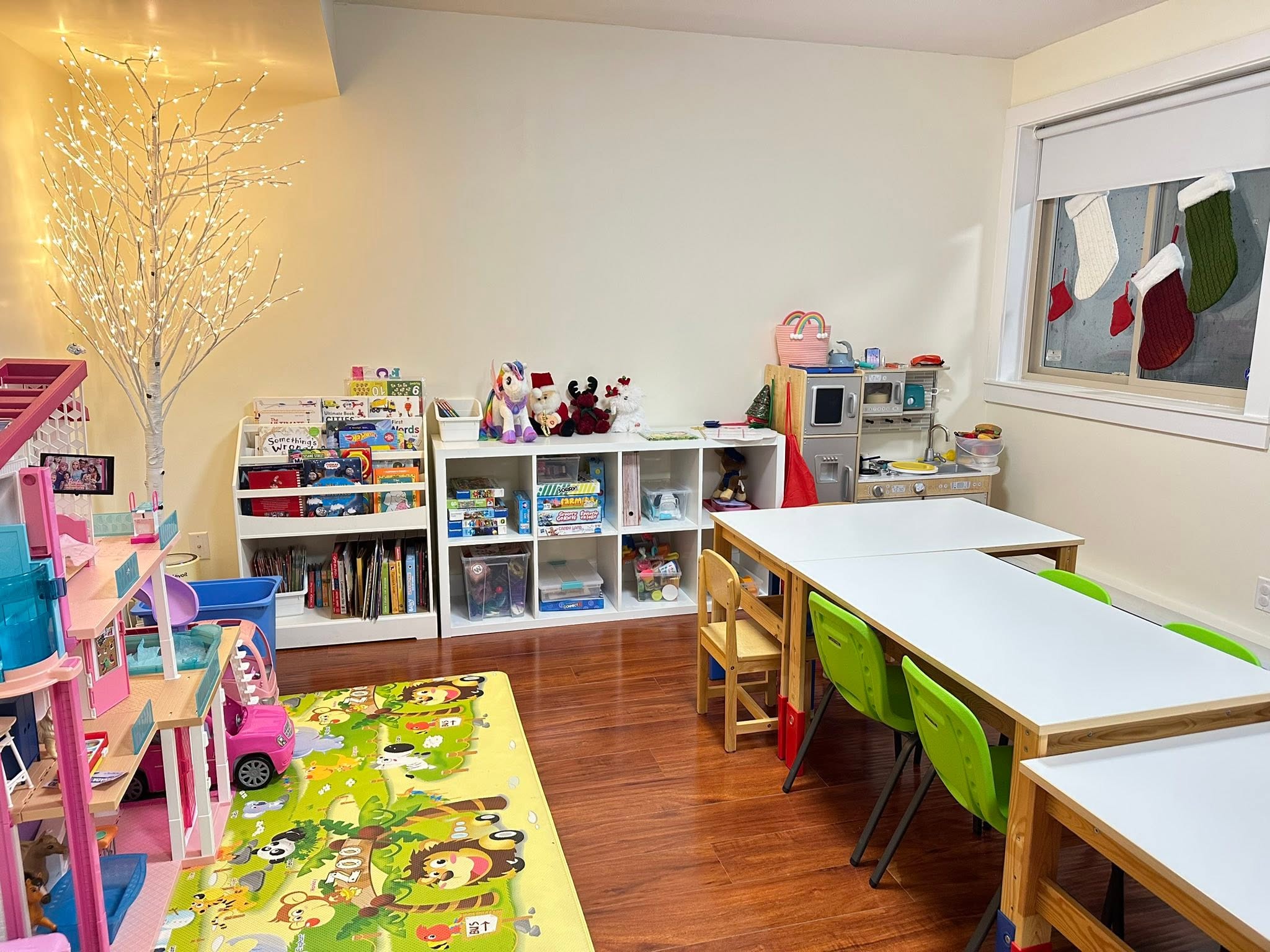 Organized classroom and playroom space at NCS Child Care